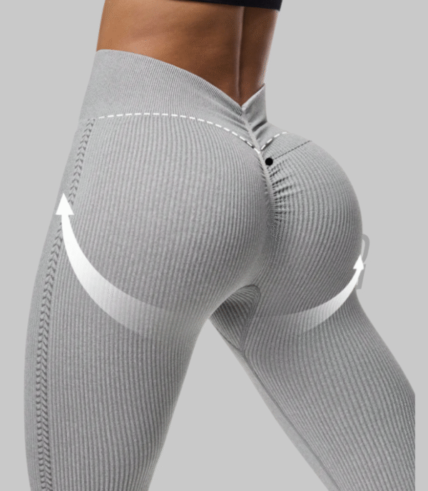 Leggins cintura alta push-up en V Gris Talla S - Image 3