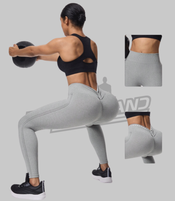 Leggins cintura alta push-up en V Gris Talla S