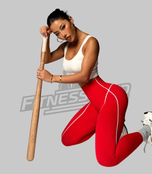 Leggins cintura alta sin costura linea blanca - Image 3