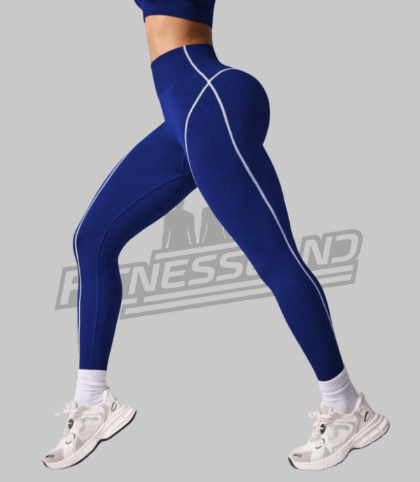 Leggins cintura alta sin costura linea blanca - Image 6