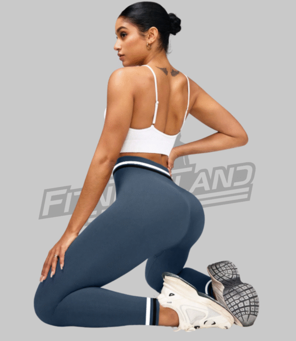 Leggins sin costura tiro alto parches y rayas - Image 2