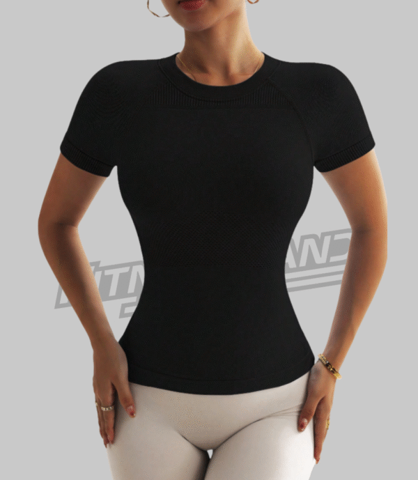 Top deportivo texturizado corte en escalera Talla S - Image 3