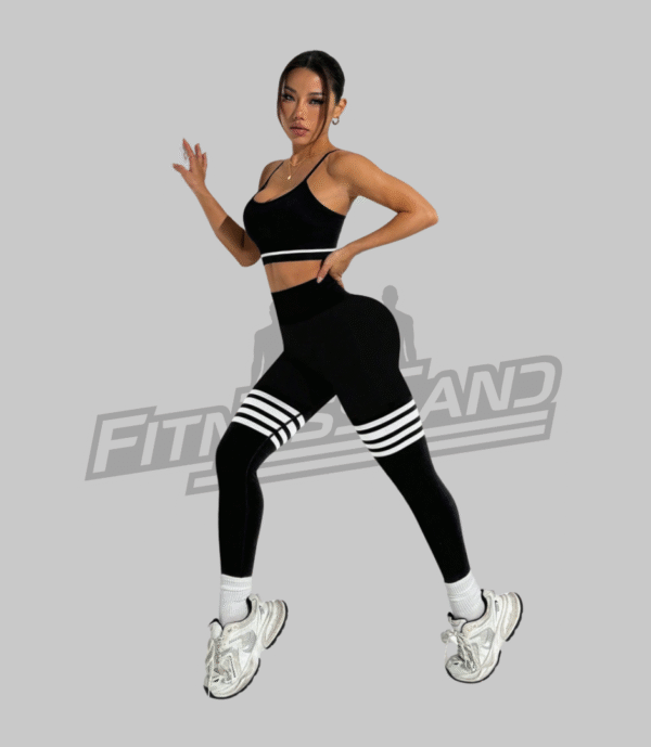 Conjunto de sujetador deportivo y leggins cintura alta - Image 2
