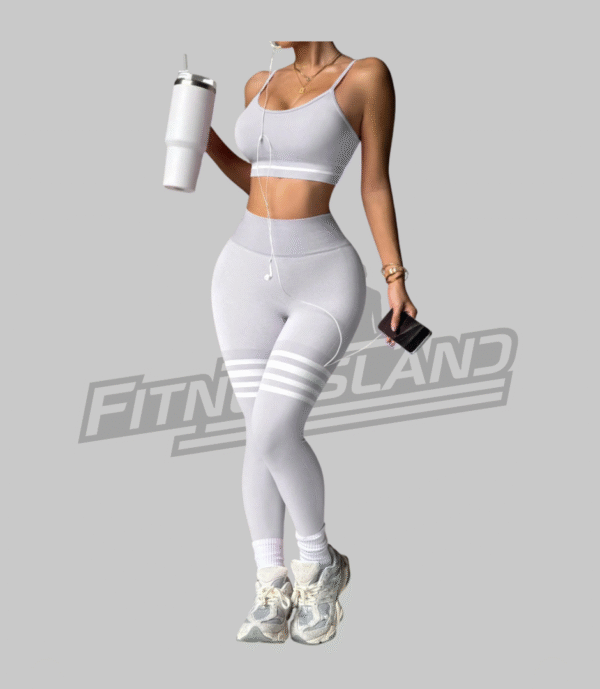 Conjunto de sujetador deportivo y leggins cintura alta - Image 3