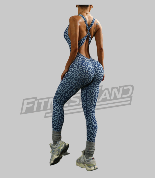 Enterizo deportivo animal print espalda cruzada Talla S - Image 2