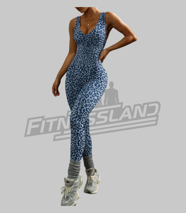 Enterizo deportivo animal print espalda cruzada Talla S - Image 3